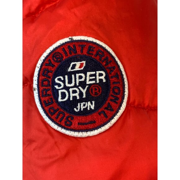 Superdry Mens Wave Quilt Red Puffer Jacket L RD10388 Fitted GUC - Picture 12 of 16